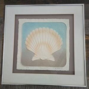 Vintage 1984 Limited Edition 1/950 Scallop Paper Art PROF Framed FIGI Giftware
